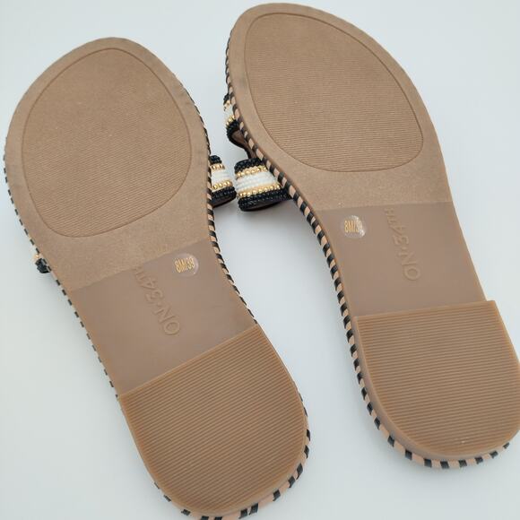 Mansi Beaded H-Band Flat Sandals Size 8 NEW - Picture 4 of 4